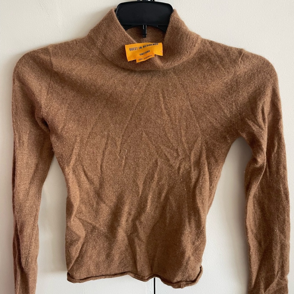 Guest in Residence Cropped Turtleneck Sweater Size XS